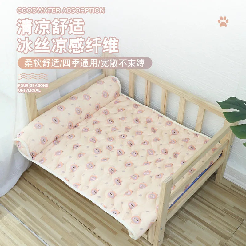 Summer Ice Silk Pillow Cool Pet Pad Cat Neck Protector Cooling