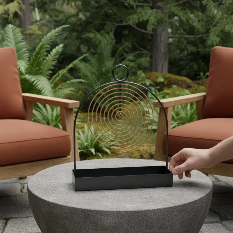 Nordic Spiral Iron Mosquito Coil Holder with Ash Tray
