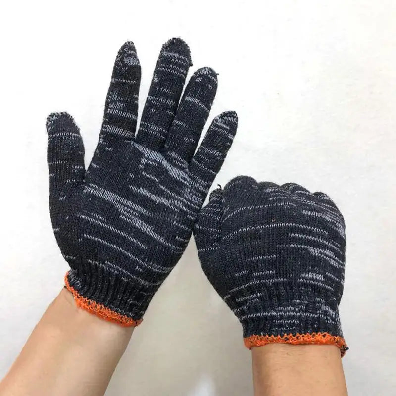 12-Pairs Heavy Duty Nylon Work Gloves Abrasion Resistant Safety