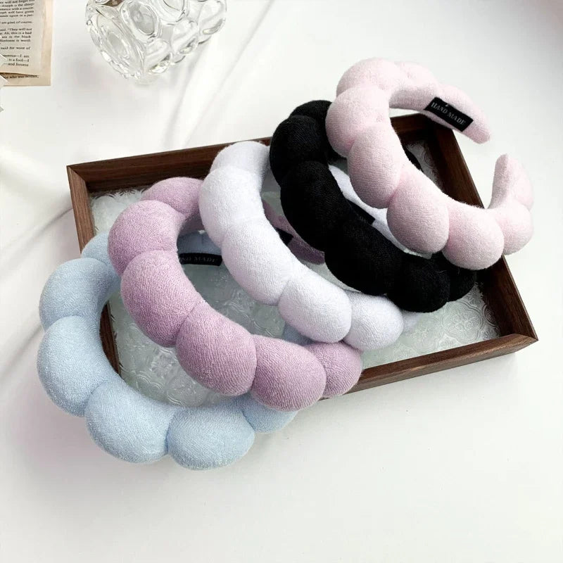 Fashion Microfiber Washing Wristbands Scrunchies Puffy Headband Spa