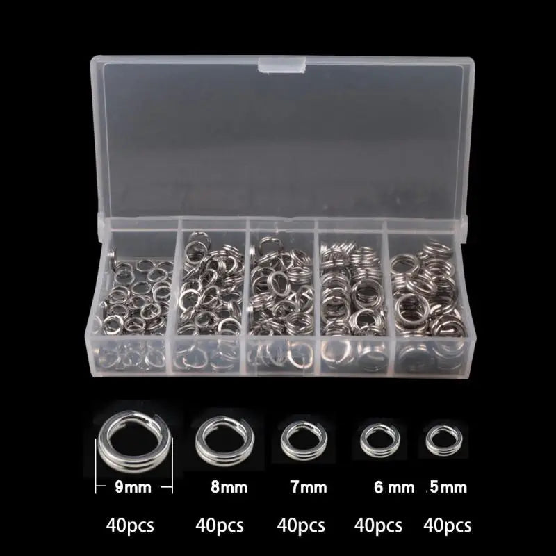 200 Pcs Stainless Steel Fishing Split Rings – Lure Connector Set