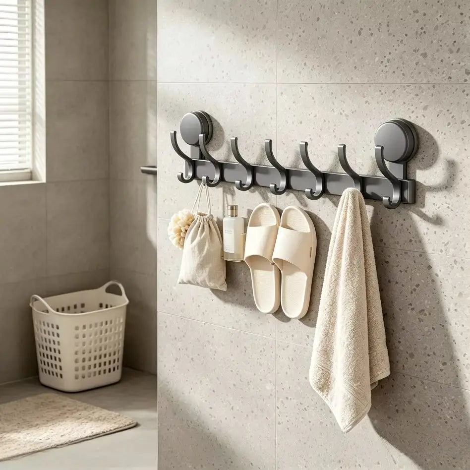 8-Pack Aluminum Suction Cup Wall Hooks – Punch-Free Hanger