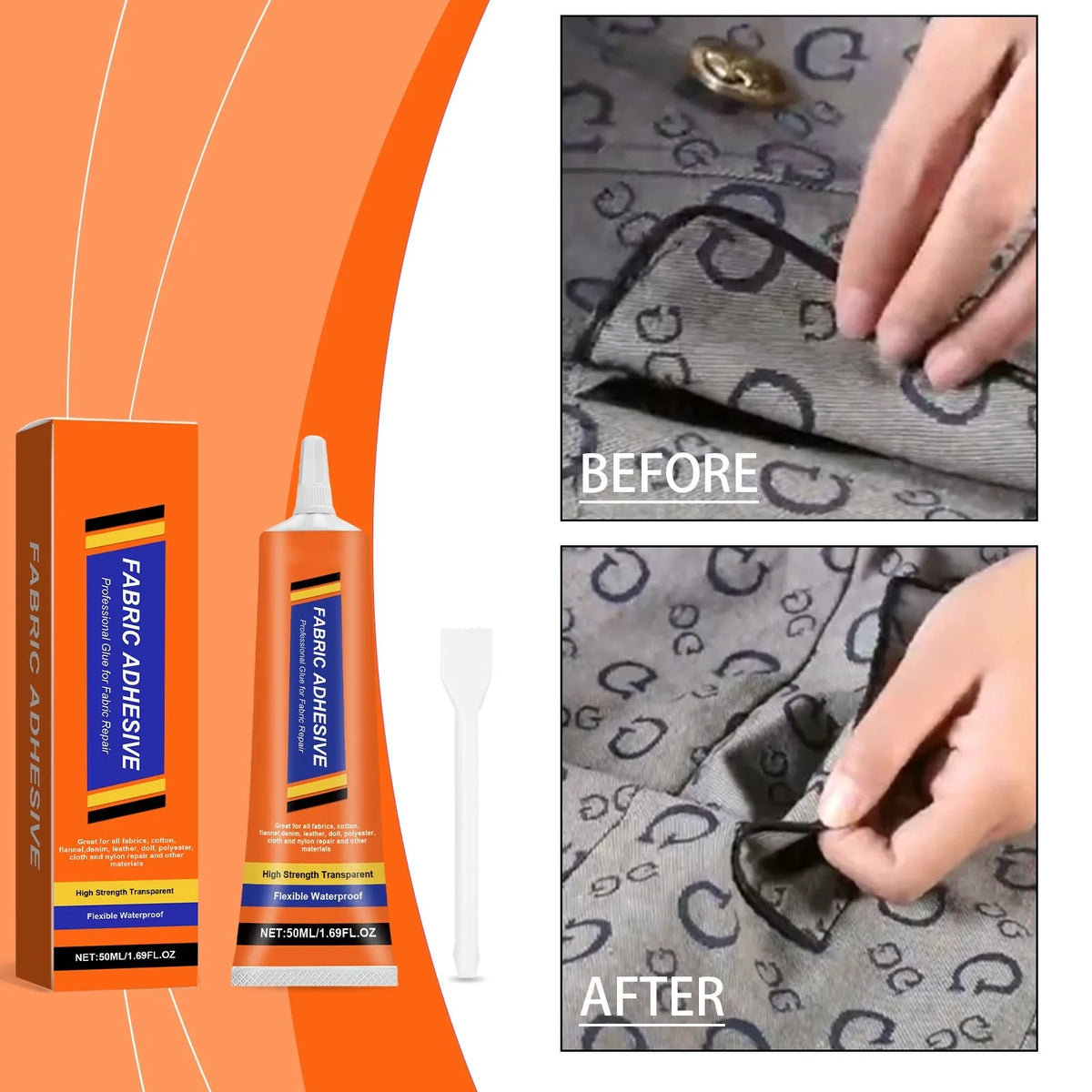 Universal Fabric Glue – No-Sew Adhesive for Cotton, Linen & Leather