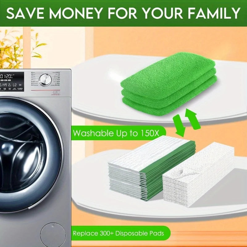 4-Pack Reusable Microfiber Mop Pads – Universal Fit, High Absorption
