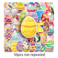 50 Easter Egg Stickers Colorful Bunny Decals Party Decor Water