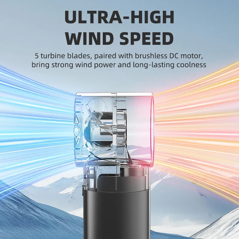 Portable Handheld Mist Fan | 5-Speed USB Rechargeable Spray Fan