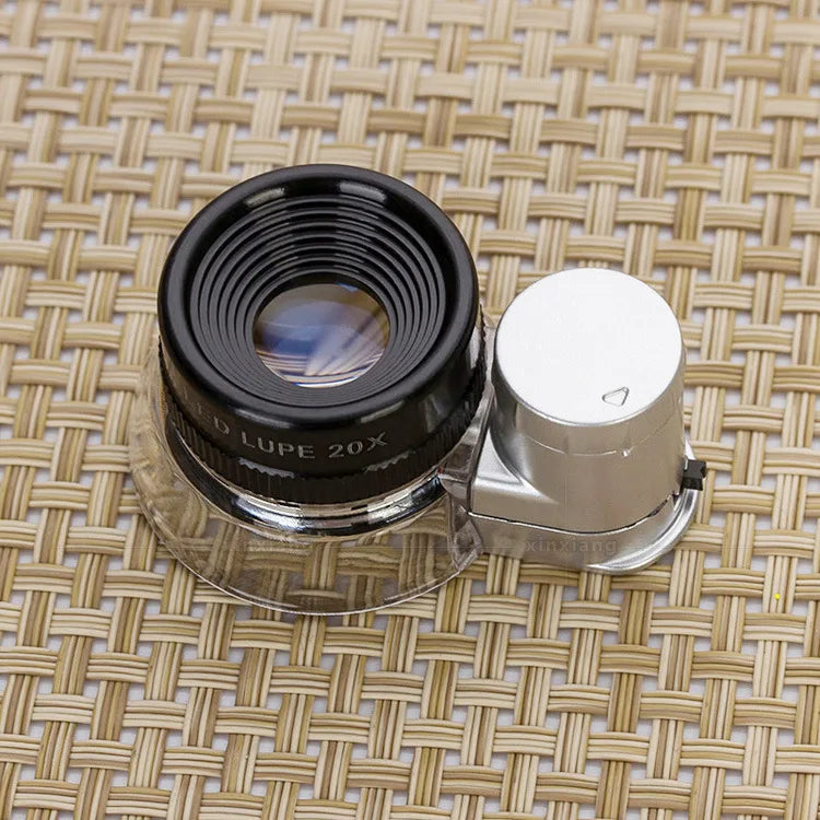 20X LED Magnifier – Optical Glass Loupe with 6 LED Lights
