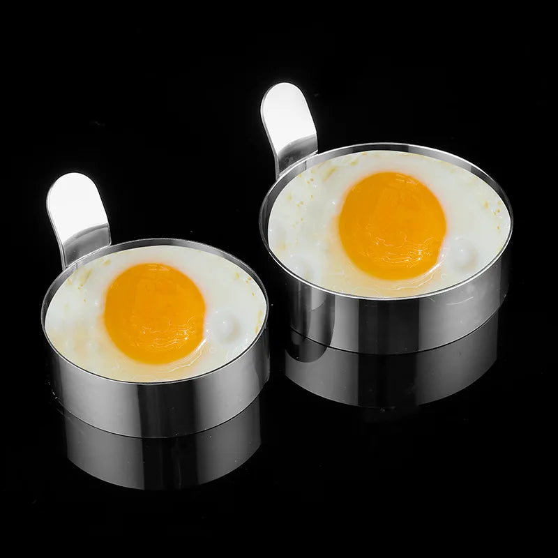 304 Stainless Steel Egg Frying Ring Mold with Heat-Resistant Handle