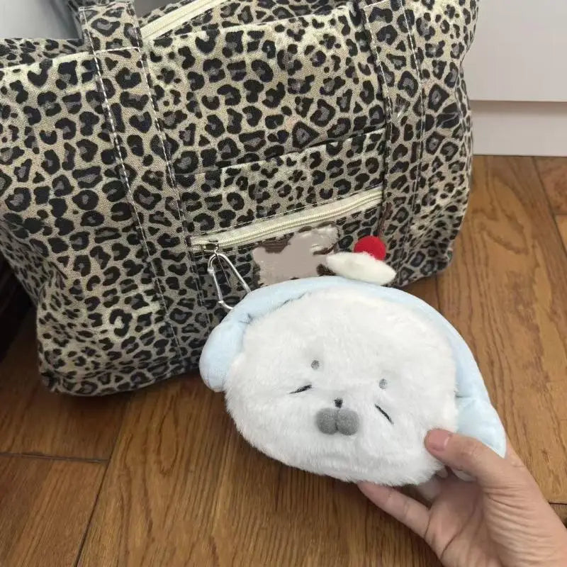 Cute Plush Snowman Coin Purse – Zippered Mini Wallet for Kids