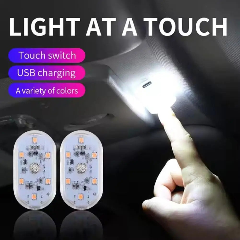 Mini Magnetic LED Car Touch Light – USB Rechargeable Interior Lamp