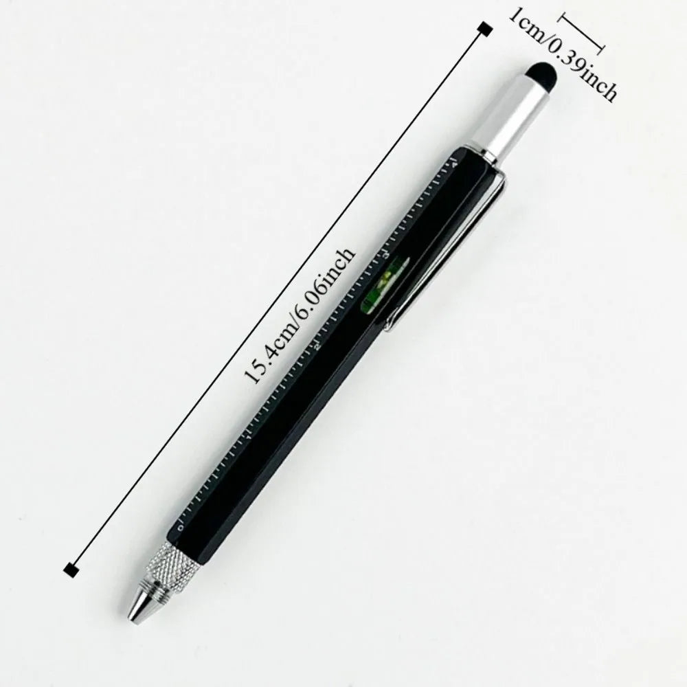 6-in-1 Metal Multi-Tool Pen – Spirit Level, Ruler & Ballpoint
