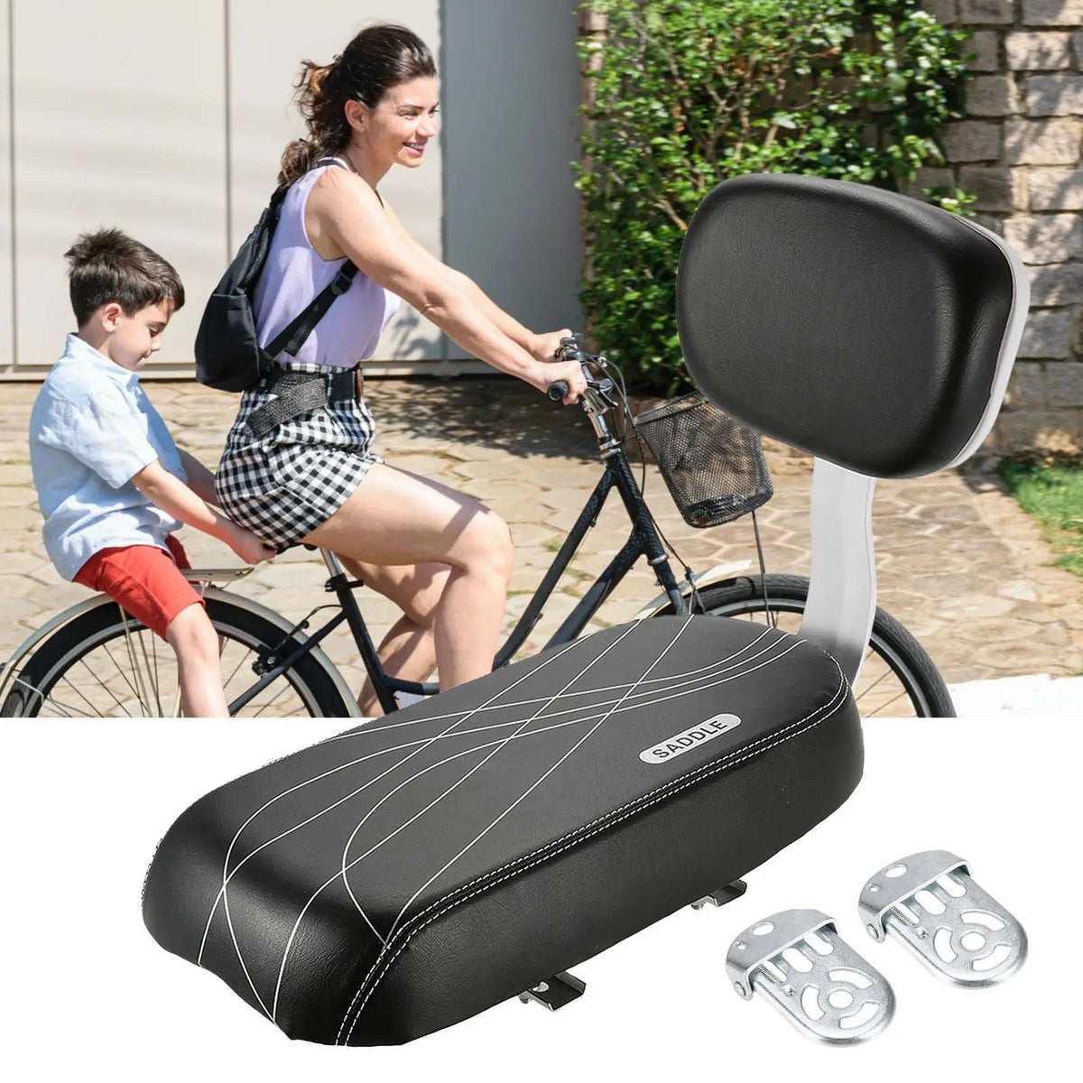 Child Rear Bike Seat with Armrest & Footrest – Universal Fit