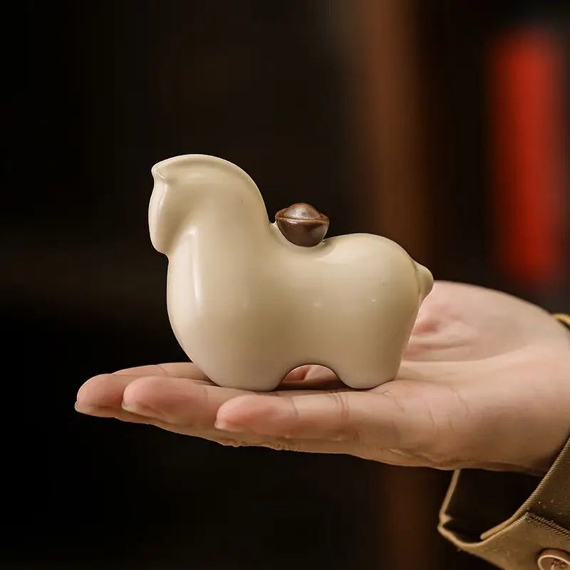 Ruyao Zodiac Horse Tea Pet Ceramic Ornament | Lucky Decor