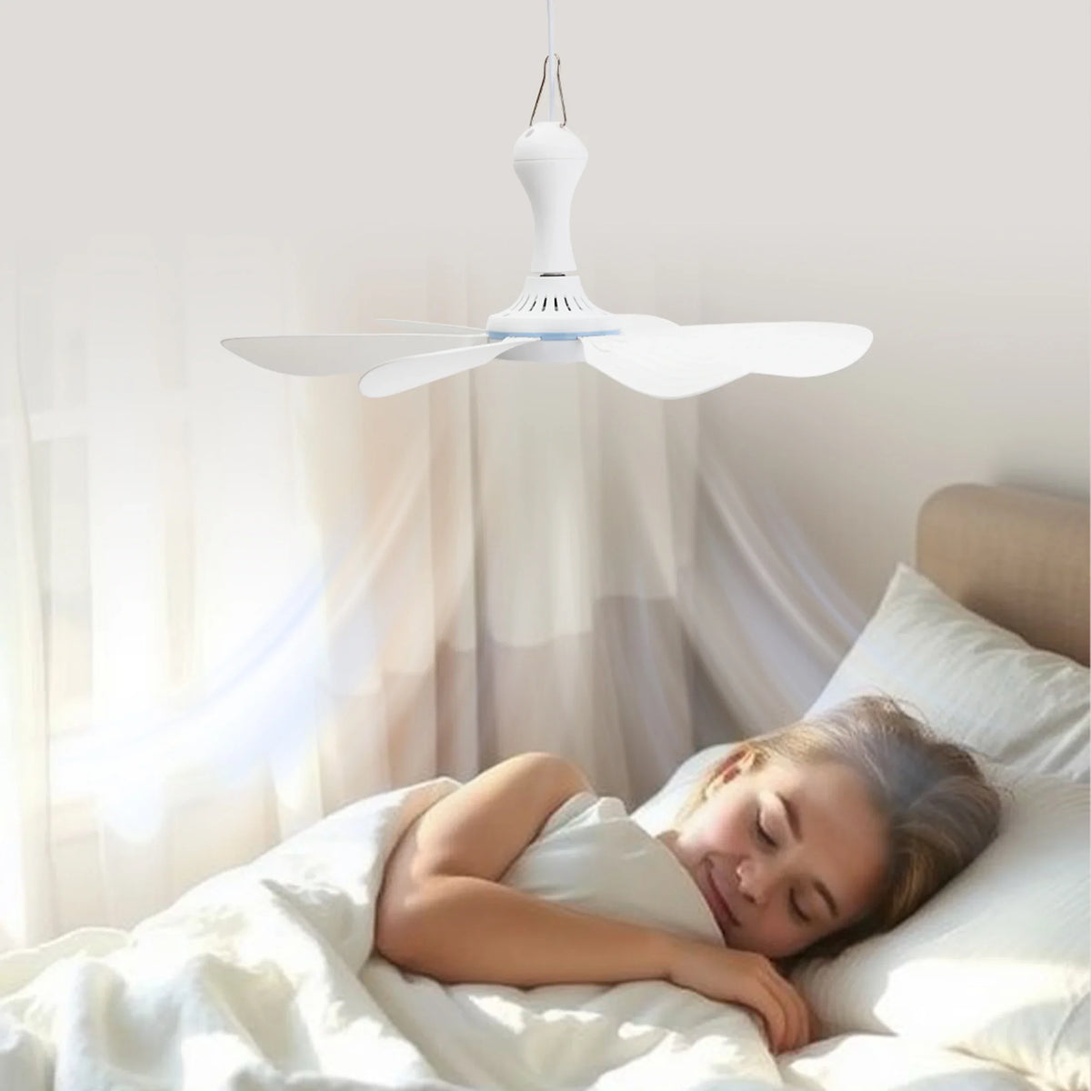 HOMEFISH 6-Blade USB Ceiling Canopy Fan – Silent Hanging Fan