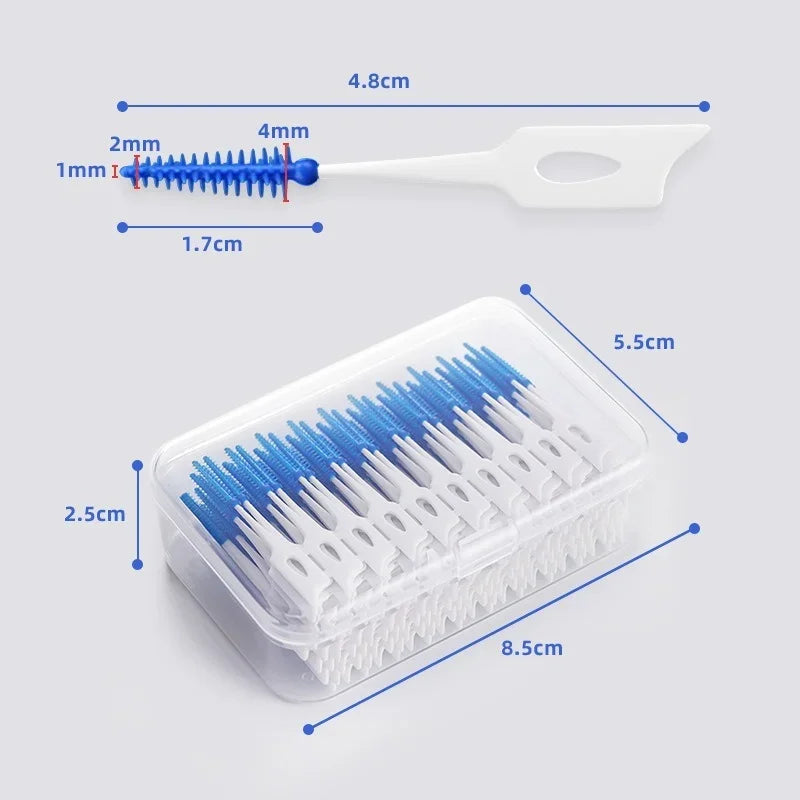 Soft Silicone Interdental Brushes 40 Pack – Teeth & Gum Care