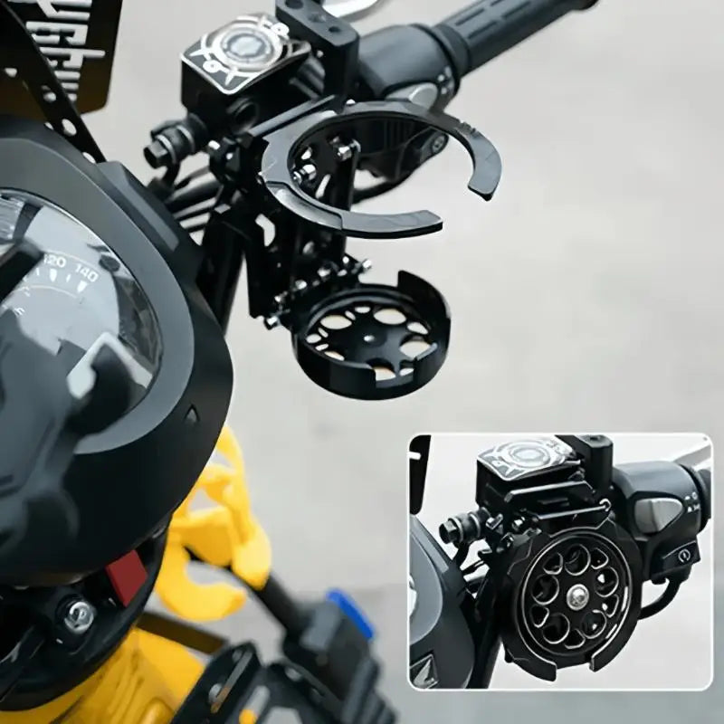 Foldable Motorcycle Handlebar Cup Holder – Metal & ABS