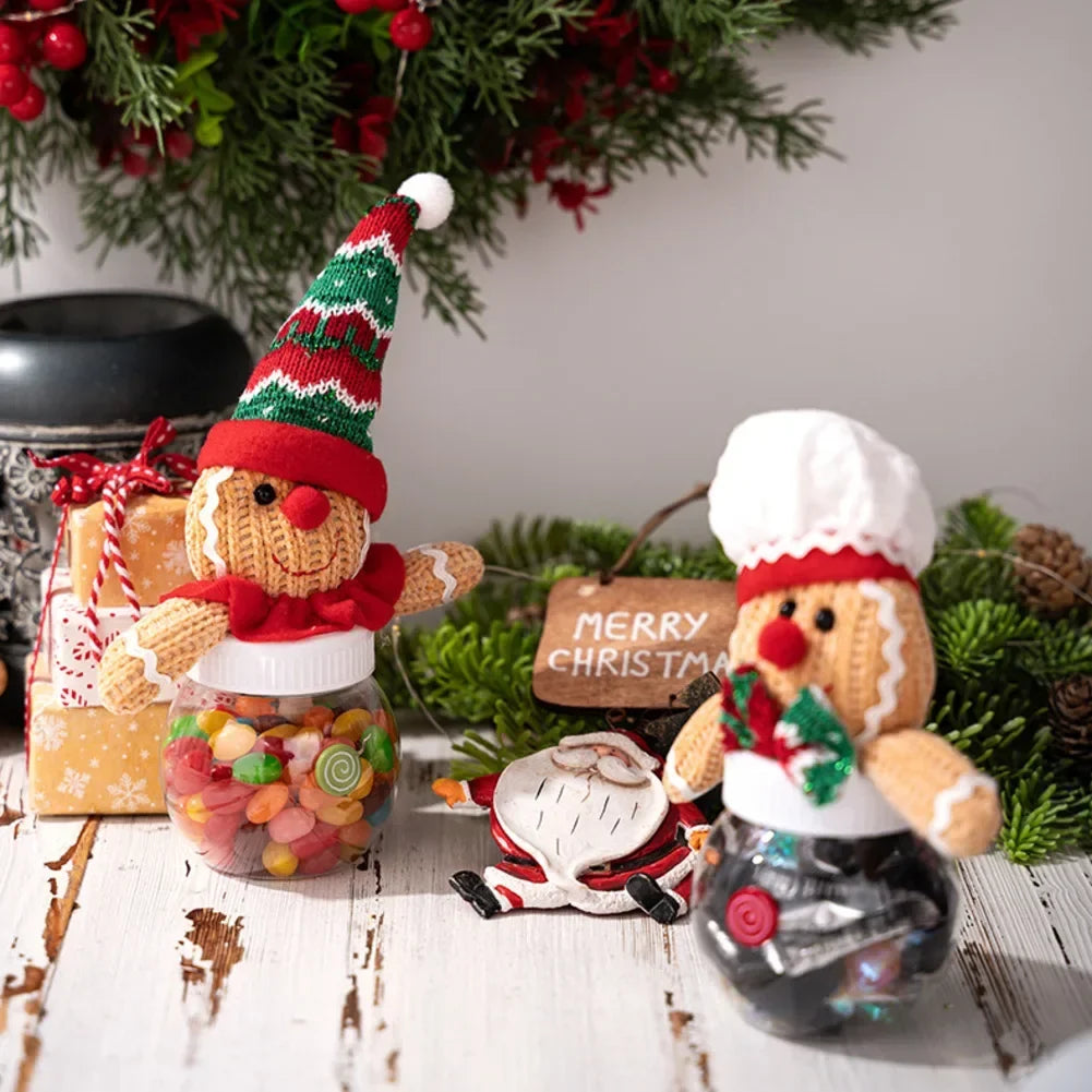 Christmas Candy Jar Biscuit Man Design – Holiday Treat Storage