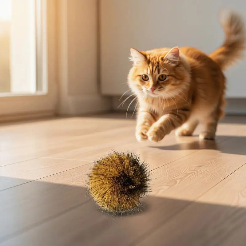 Cat Toy Faux Rabbit Fur Ball 2026 Soft Catnip Balls Fluffy Indoor