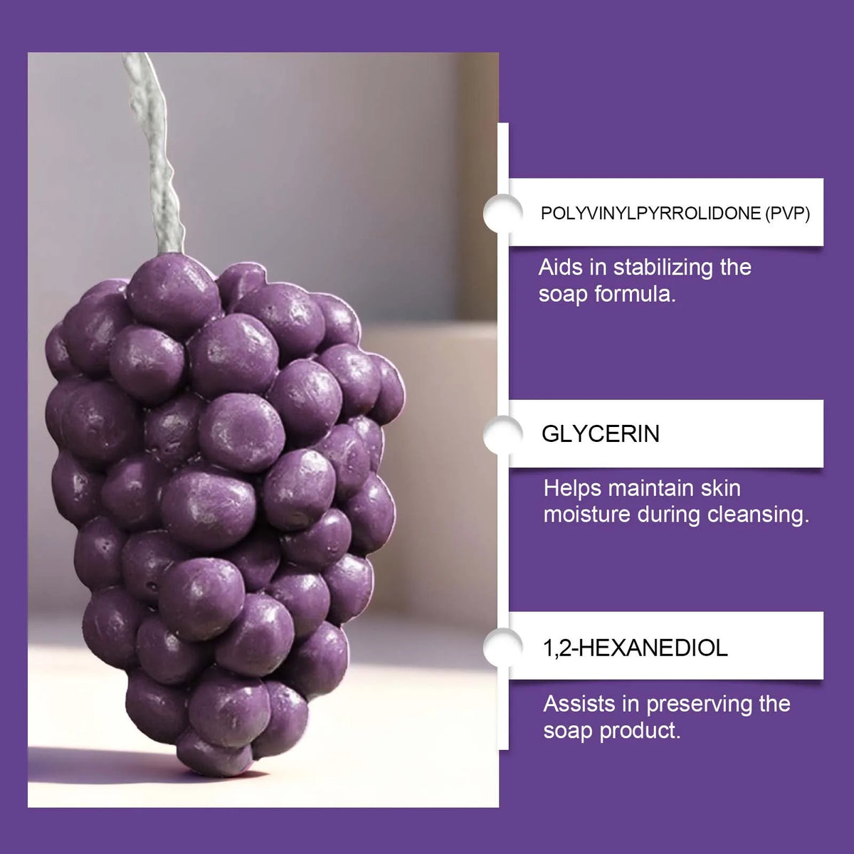 EELHOE Grape Bunch Handmade Soap Bar – Moisturizing & Decorative