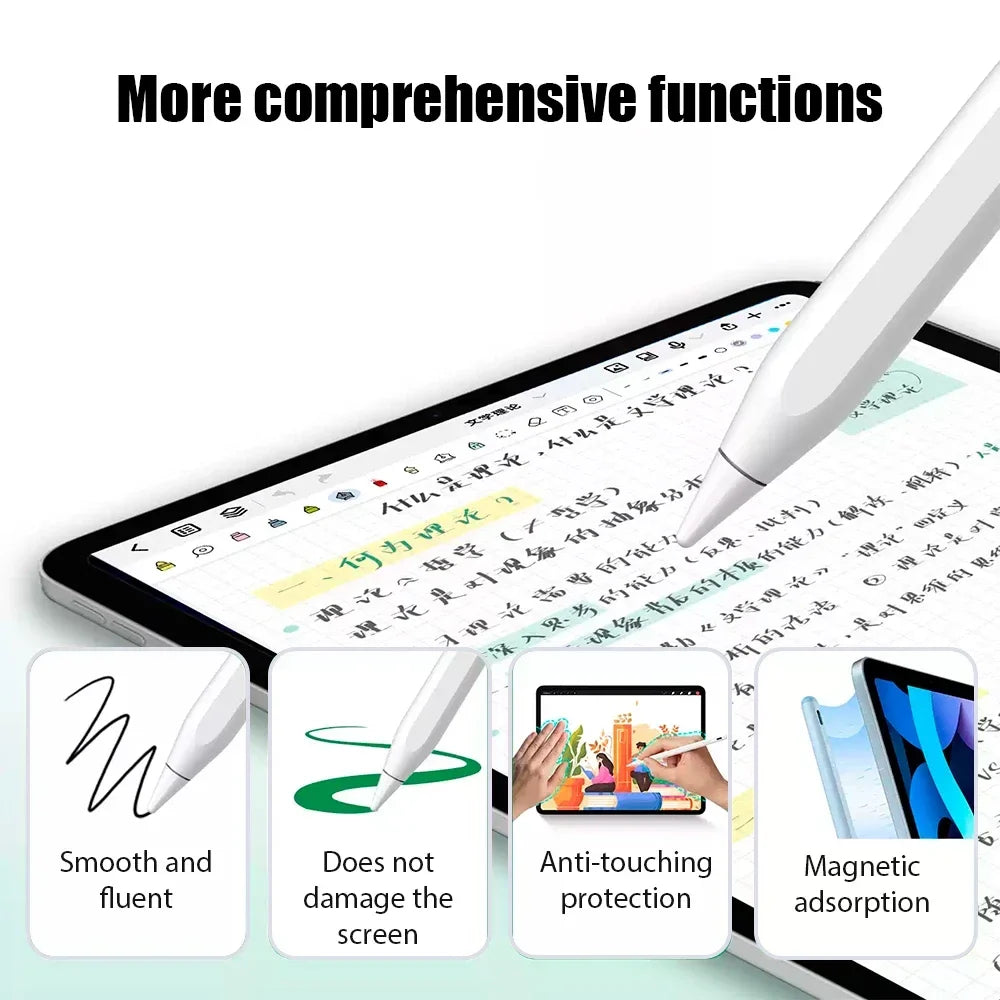 iPad Stylus Pen – Palm Rejection, Power Display, Type-C