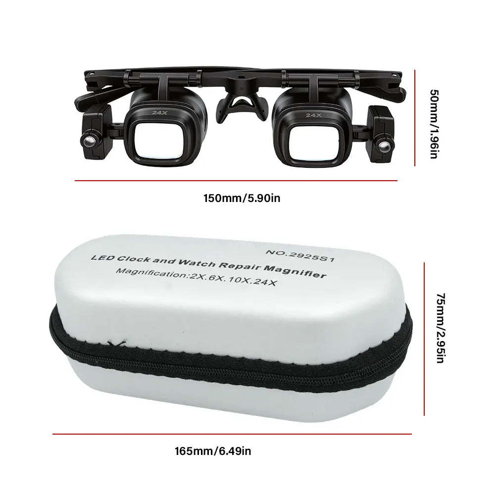 Headband Magnifying Glasses Optical Glass 2X 6X 8X 12X 24X