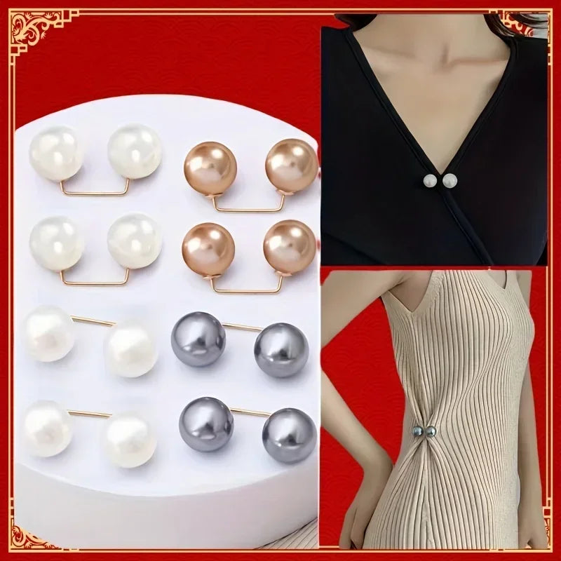 8-Piece Pearl Non-Slip Safety Pins – Dress, Scarf & Collar