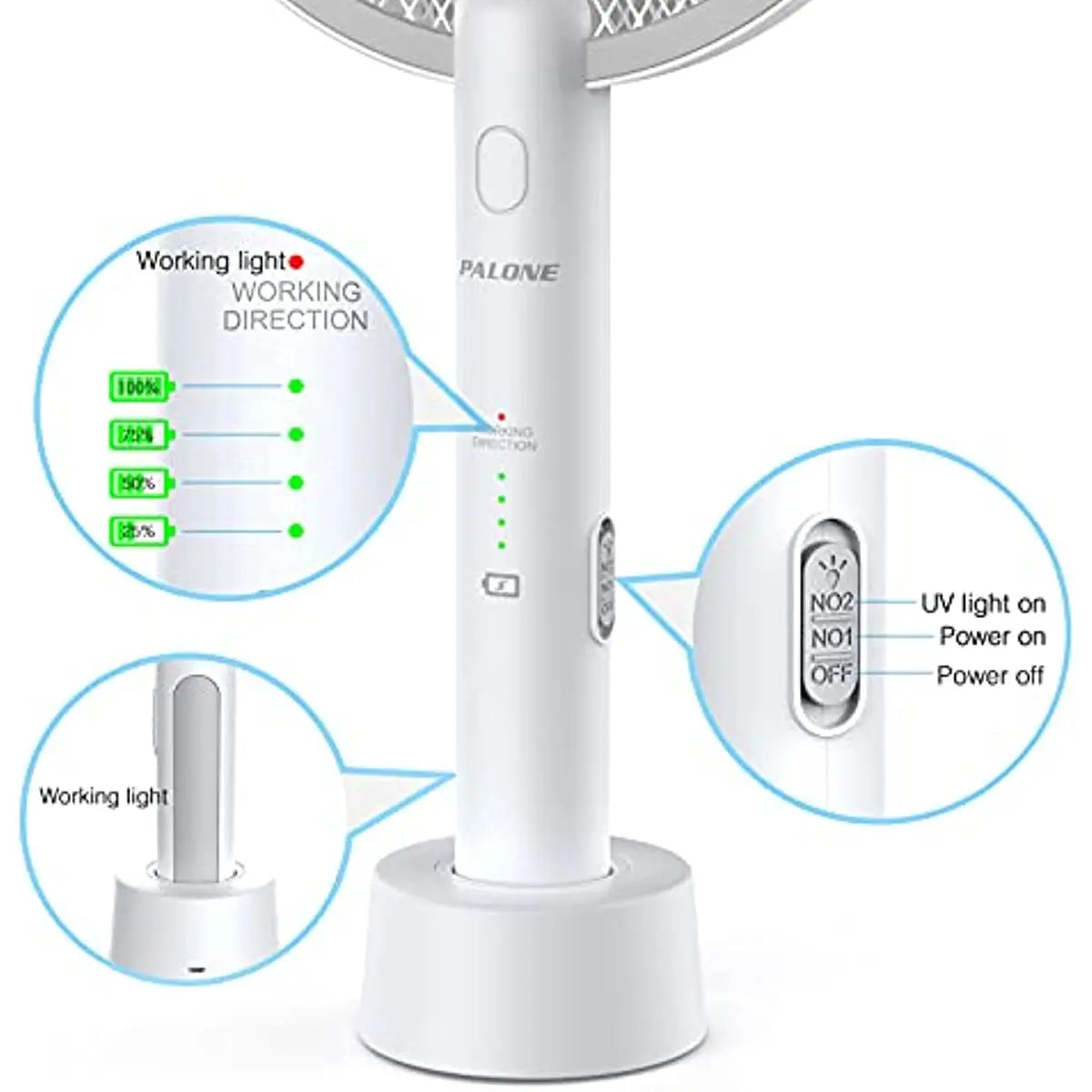 AISITIN 2-in-1 Electric Mosquito Swatter & Bug Zapper USB Rechargeable