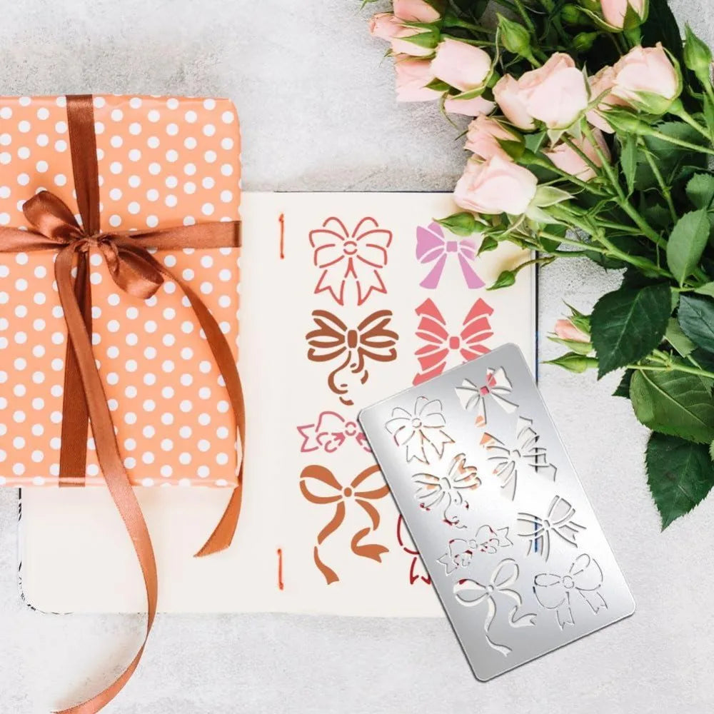 Bows Metal Stencil – Reusable Stainless Steel Craft Template