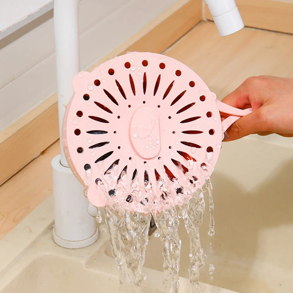 2-in-1 Foldable Fruit Drain Basket & Washing Bowl with Lid
