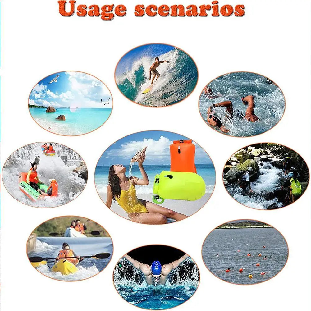 Open Water Swim Buoy Float | Dry Bag & Adjustable Waist Belt