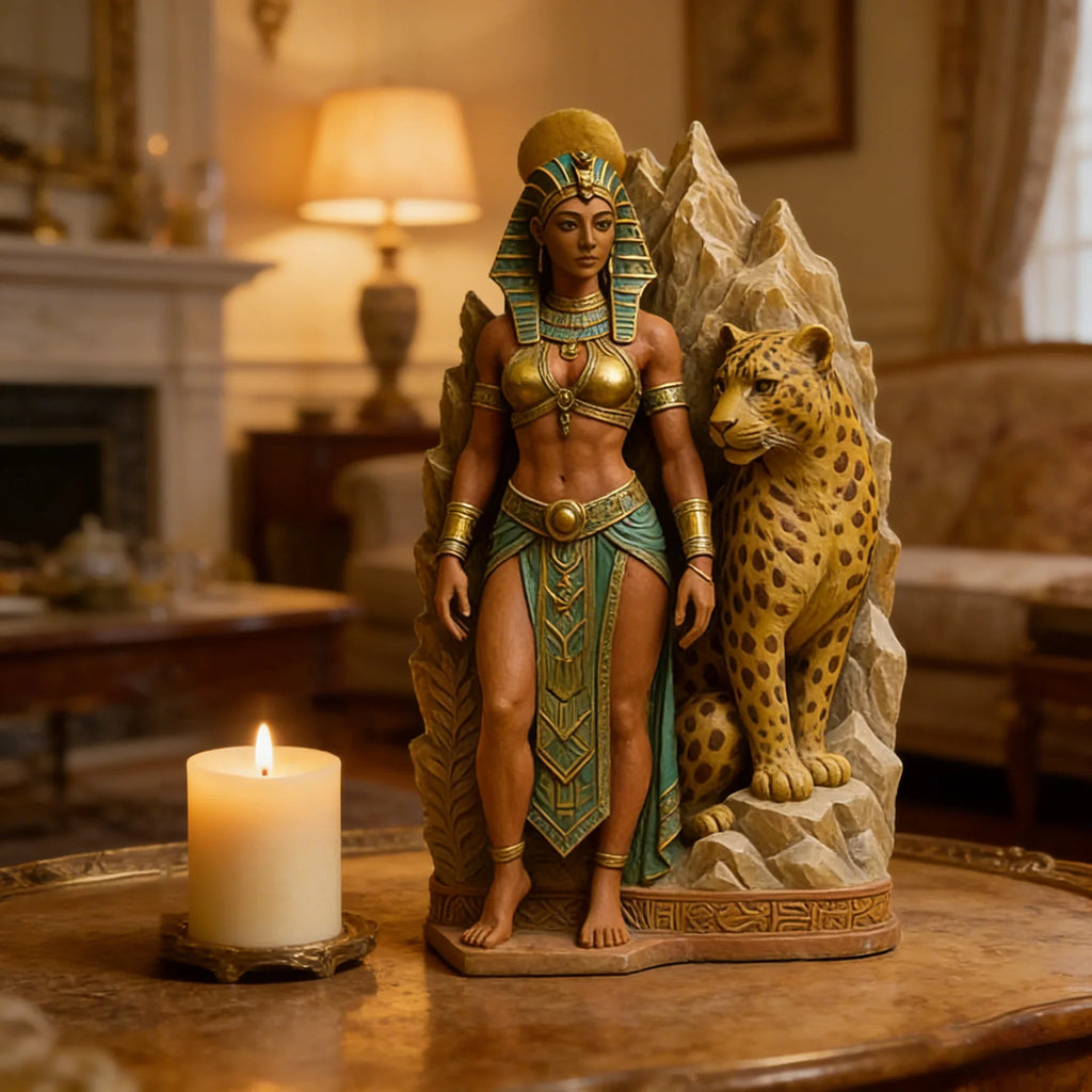 3D Egyptian Queen Leopard Silicone Mold – Candle Soap Resin
