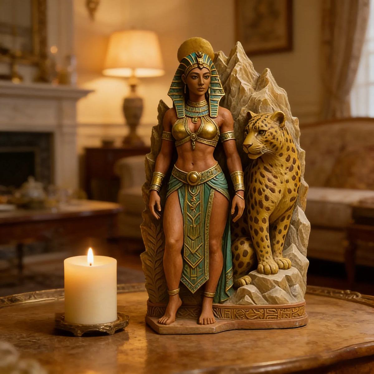 3D Egyptian Queen Leopard Silicone Mold – Candle Soap Resin