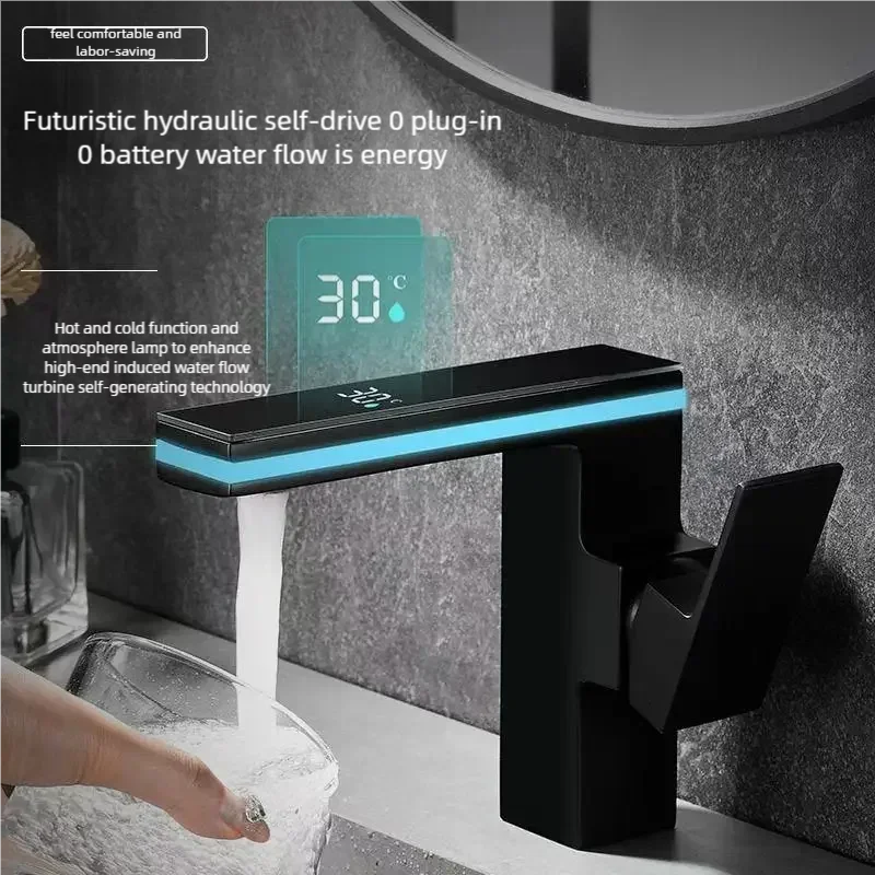 LED Temperature Sensing Basin Faucet | Single Handle Chrome