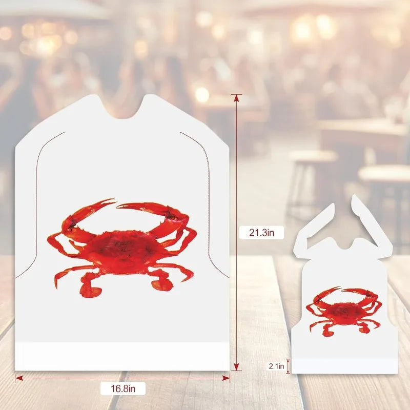 100-Pack Disposable Seafood Bibs – Crab & Crawfish Boil Party