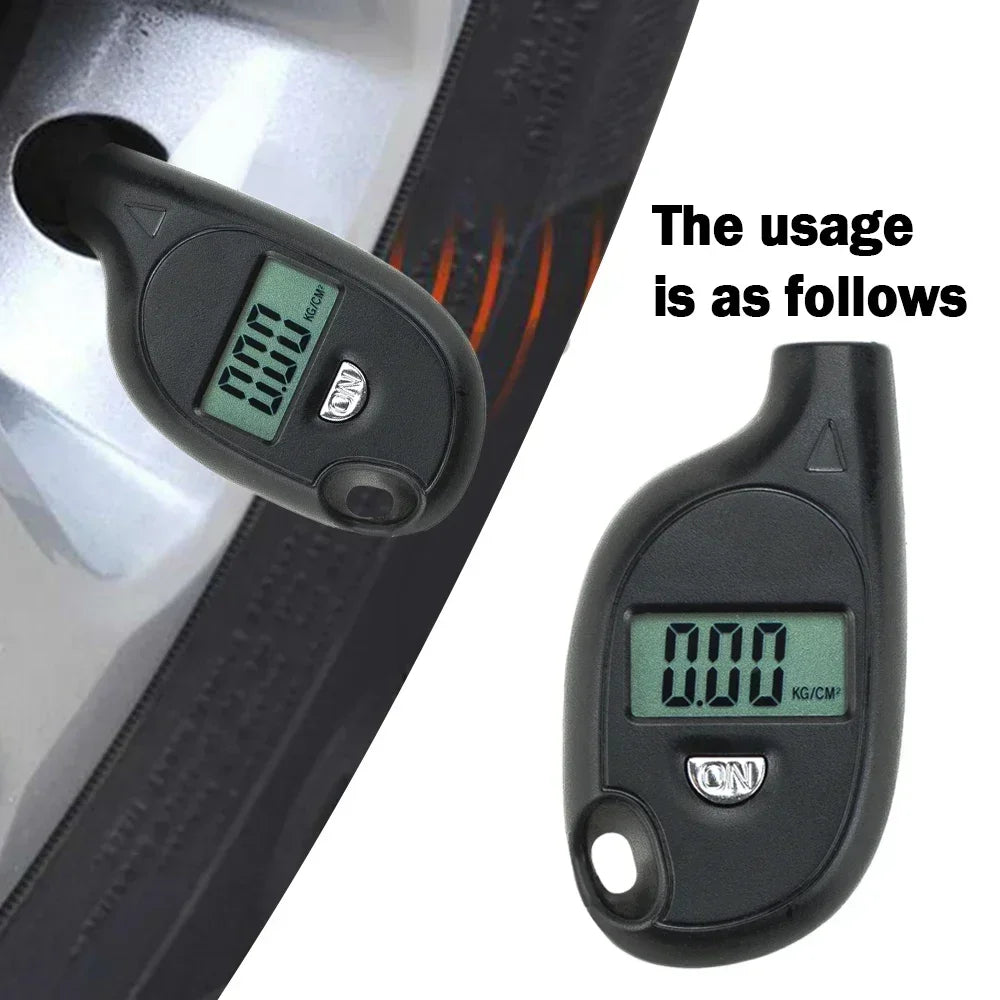 Portable Keychain Tire Tyre Wheel Air Pressure Gauge Tester Digital