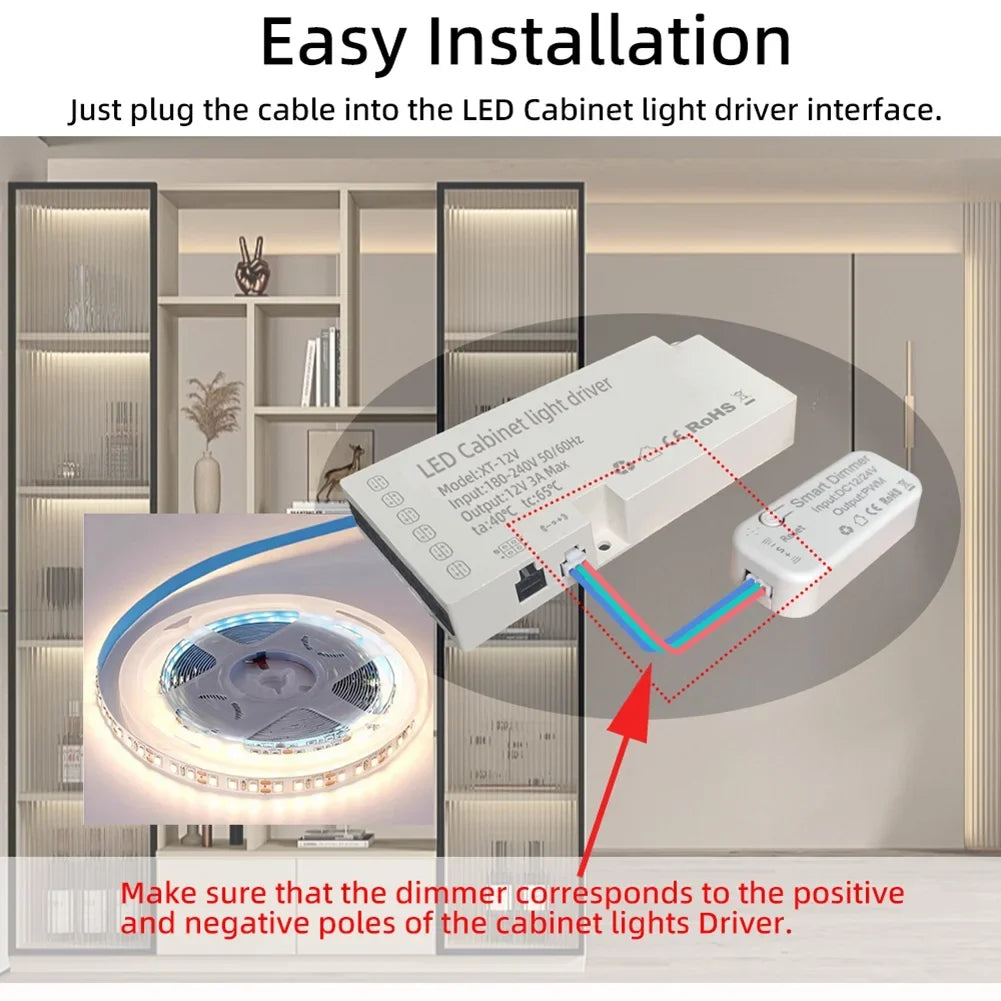 Tuya WiFi Smart Dimmer Switch for LED Cabinet Lights | Alexa Google