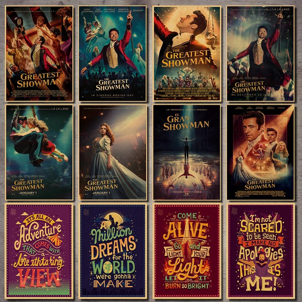 Greatest Showman Kraft Paper Movie Poster – Wall Art Print