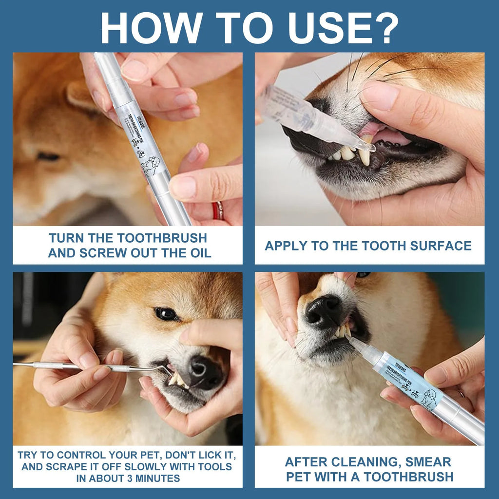 Pet Teeth Cleaning Pen – Tartar & Stain Remover for Dogs & Cats