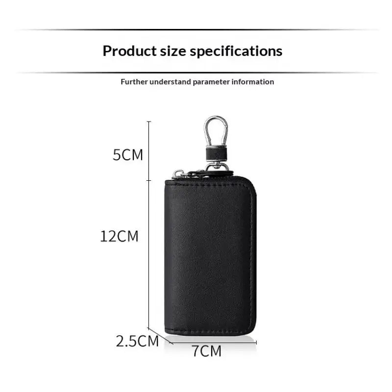 JETTING PU Leather Key Bag – Zipper Organizer for Men & Women