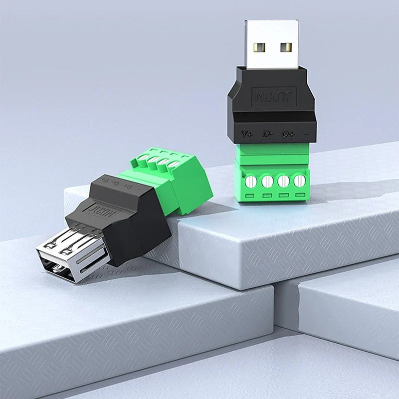 USB 2.0 Type A Male/Female Connector Adapter Screw Terminal