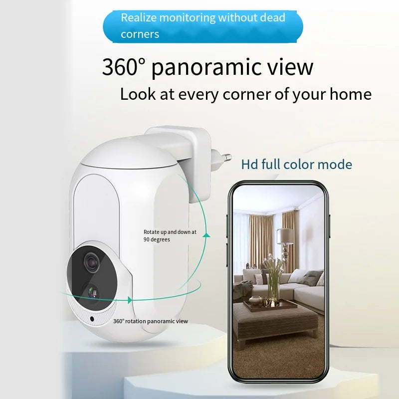 Tuya Wall Plug Camera Wifi 360 1080P Surveillance Home Security