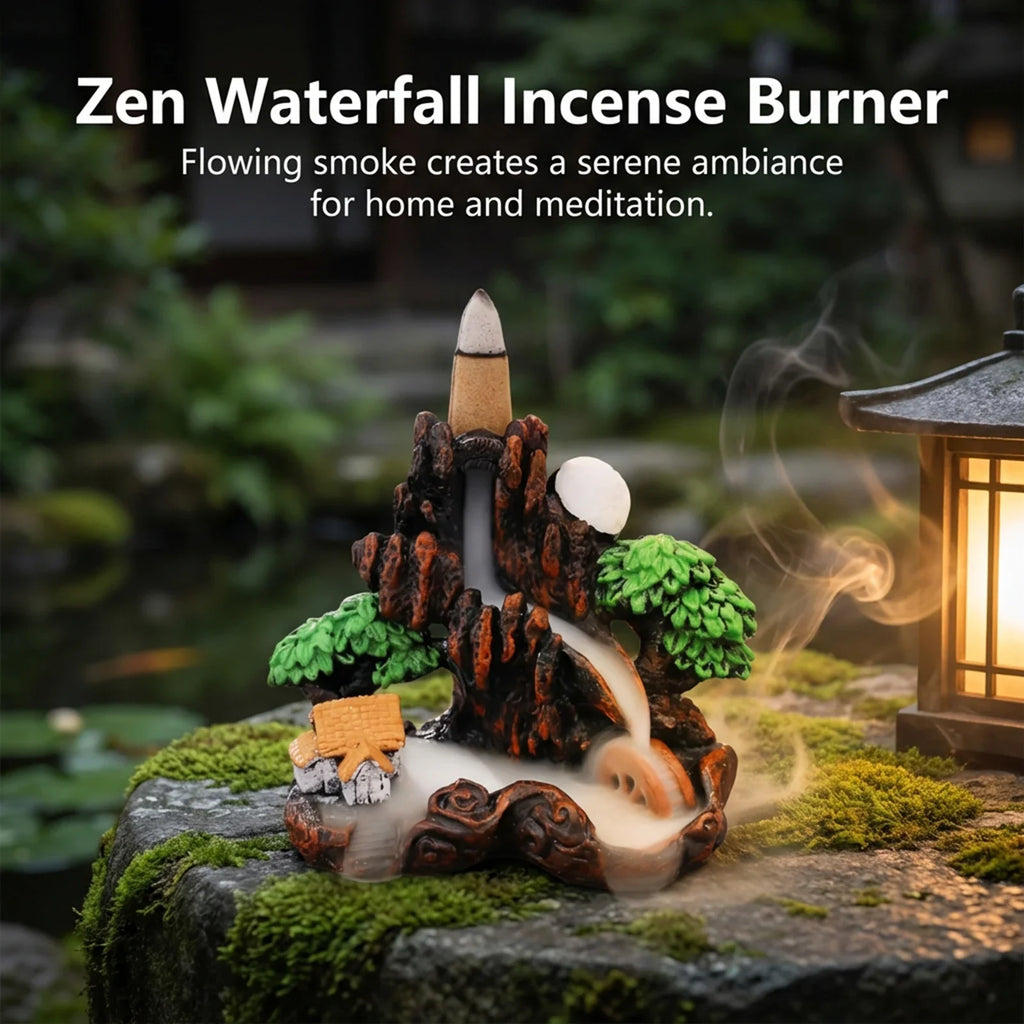 Backflow Incense Burner | Resin & Ceramic Smoke Waterfall Design