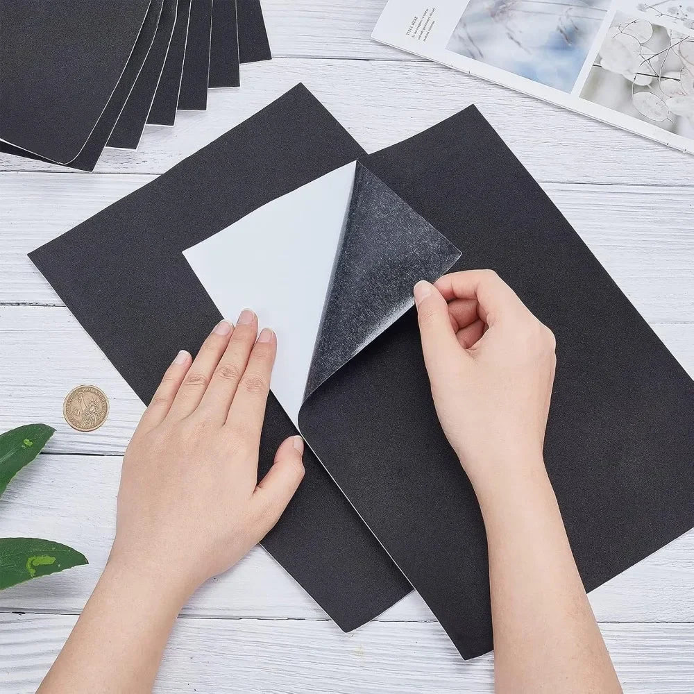 10PCS Self-Adhesive Black Foam Sheets 1mm | Craft & Protection