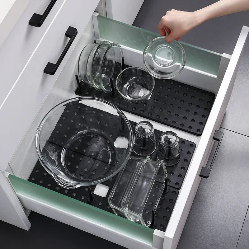 Adjustable Dish Drying Rack & Kitchen Sink Organizer Shelf
