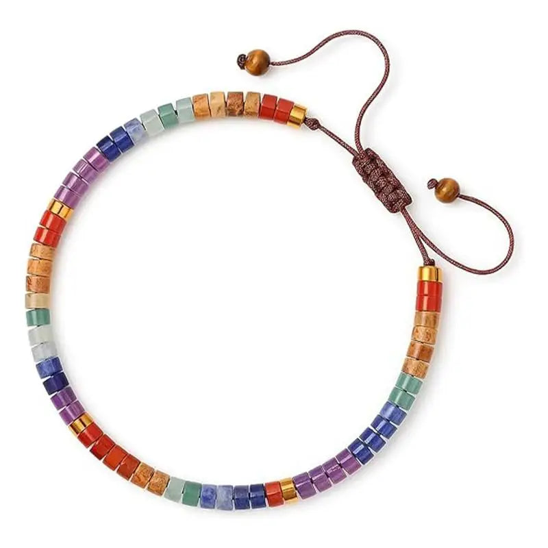 7 Chakra Natural Stone Beaded Bracelet – Woven Women's Jewelry