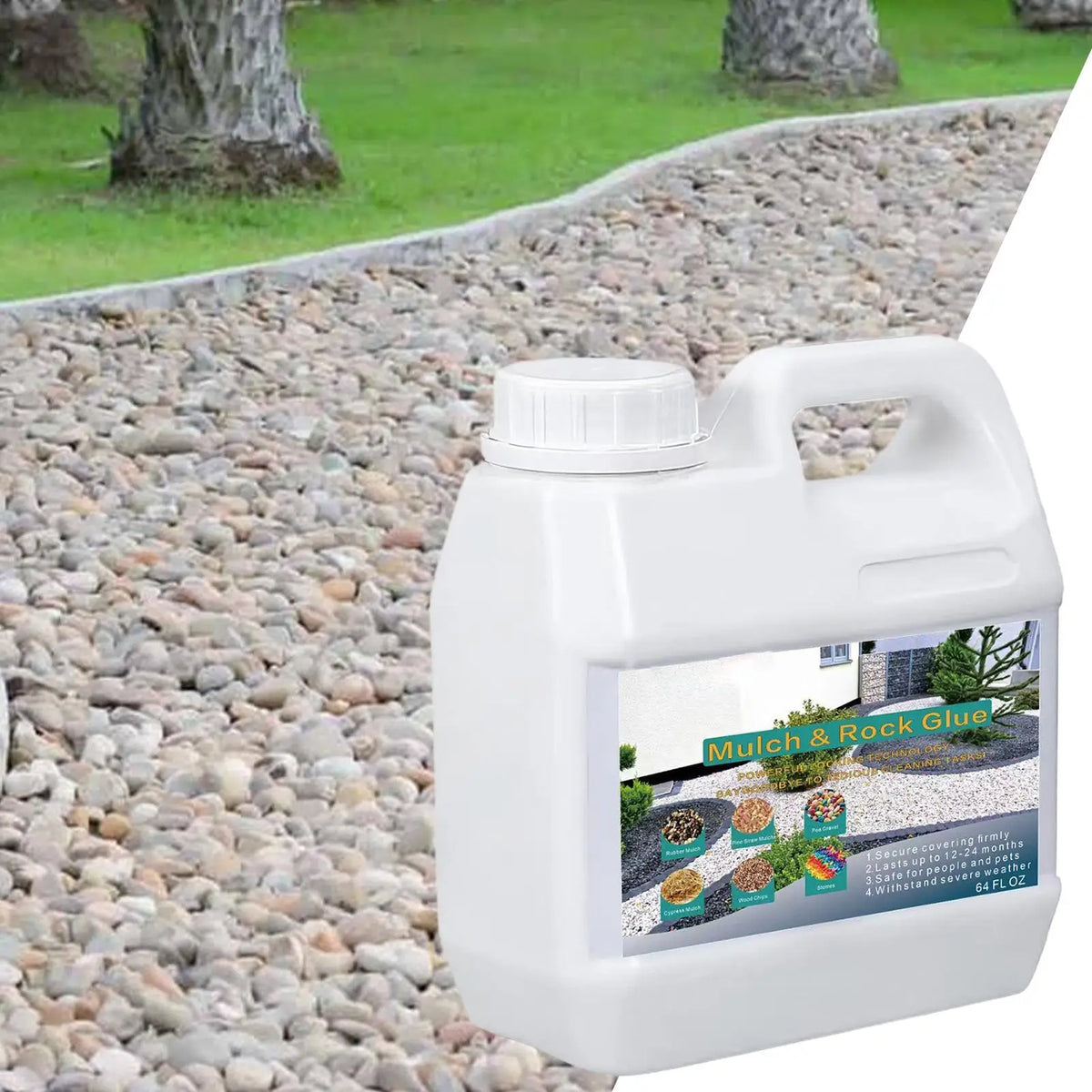 Rock Glue 64 oz – Strong Landscape Stone & Gravel Adhesive