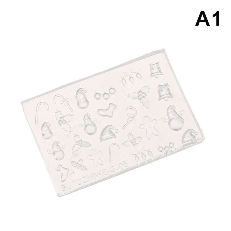 3D Christmas Silicone Nail Mold – DIY Nail Art Template