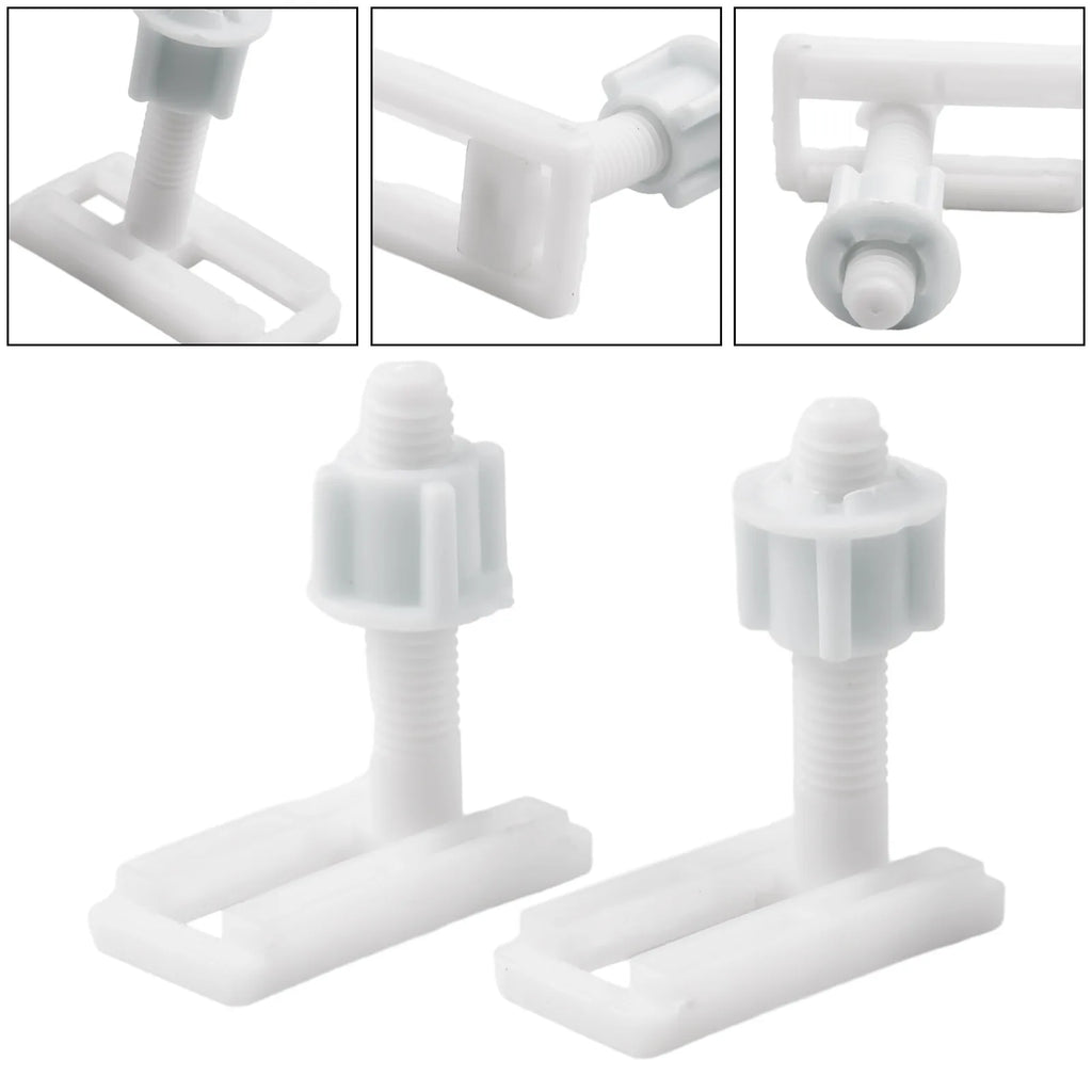 Toilet Seat White Hinges Full Bolts Screws Bathroom Repair Kits Tools