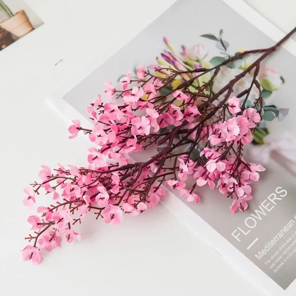 Cherry Blossoms Artificial Flowers Gypsophila Fake DIY Wedding Home