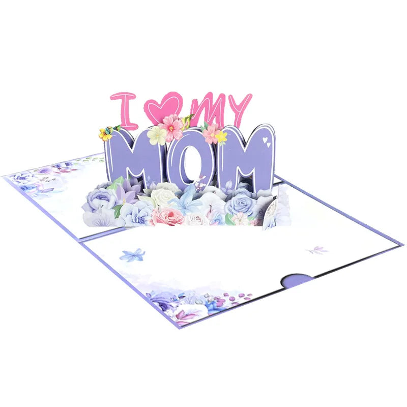3D Pop-up Greeting Card Envelope Mothers Day Mom Thanksgiving Perfect
